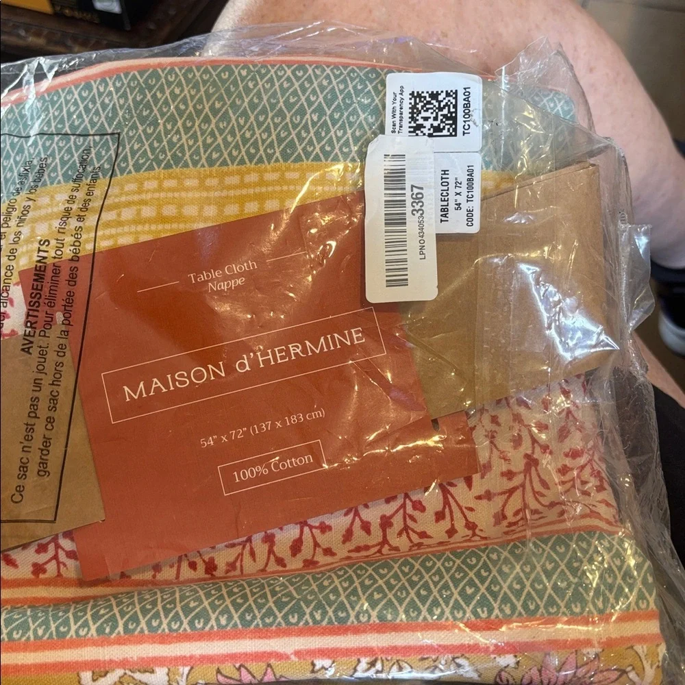 Maison d' Hermine Table Cloth Rectangle Table 100% Cotton 54 x 72”  Marquise